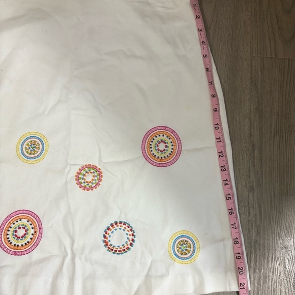 Bamboo Traders White Mini Skirt Beaded Circles Sz 12 Cotton Tropical Retro Y2K - Picture 4 of 8